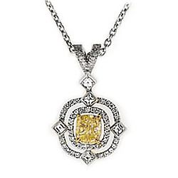 YELLOW CUSHION DIAMOND PENDANT