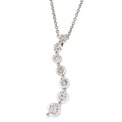 1.50 Ct.TW Round Diamond Journey Pendant in 14 kt. With 16â€ Chain
