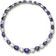 OVAL CUT SAPPHIRE & DIAMOND NECKLACE