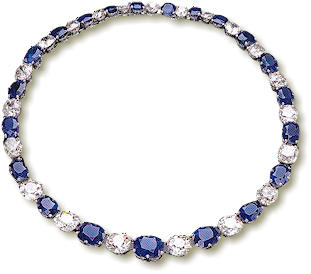 OVAL CUT SAPPHIRE & DIAMOND NECKLACE