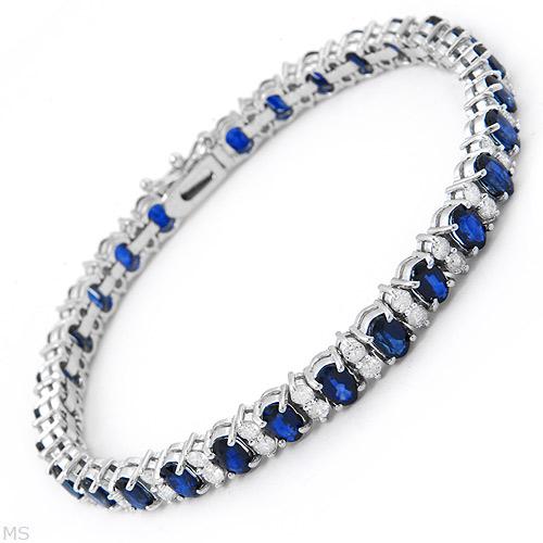 SAPPHIRE AND DIAMOND TENNIS BRACELET