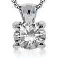 1.10 Ct. TW Round Cut Diamond Solitaire Pendant in 14 kt. With 18â€ Chain
