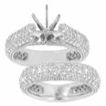 2.40 Ct. TW Round Diamond Engagement Mount with Wedding Band