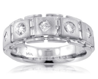 3.00 Ct. TW Menâ€™s Round, Princess and Baguette Diamond Wedding Band