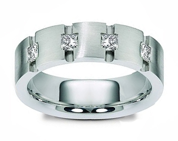 0.65 Ct. TW Menâ€™s Princess Diamond Wedding Band