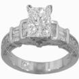 2.14 ct. TW Princess Cut Diamond Antique Style Engagement Ring