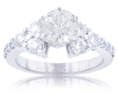 2.62 ct. TW Round Diamond Engagement Cluster Ring