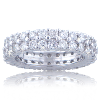 3.75 Ct. TW Round Diamond Double Wide Eternity Wedding Band
