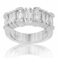 1.35 Ct. TW Round and Baguette Diamond Wedding Band