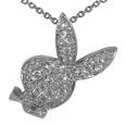 0.55 Ct.TW Pave Round Diamond Bunny Head Pendant in 14 kt. With 16â€ Chain