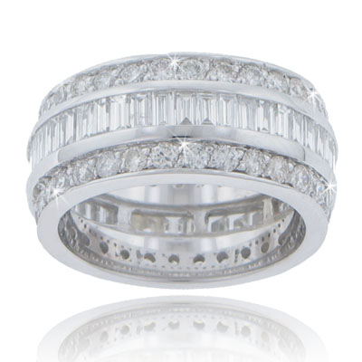 6.00 Ct. TW Baguette & Round Diamond Eternity Wedding Band