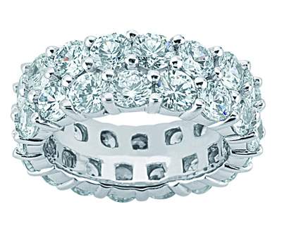 4.15 Ct. TW Round Diamond Double Row Eternity Wedding Band