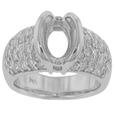 1.80 Ct. TW Pave Set Round Diamond Half Bezel Engagement Semi Mount