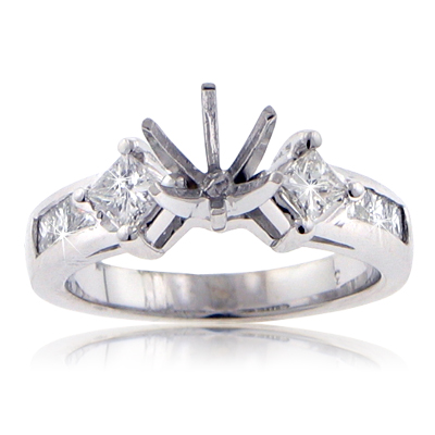 1.00 Ct. TW Princess Diamond Engagement Semi Mount