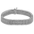 12.09 Ct. TW Round Diamond Tennis Bracelet in Triple Row 14 kt. Mounting
