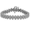 14.05 Ct. TW Round Diamond Tennis Bracelet in 14 kt. Cluster Mounting