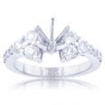 1.45 Ct. TW Round Diamond Cluster Engagement Semi Mount