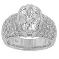 3.18 ct. TW Round Diamond Engagement Half Bezel Ring