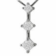 0.50 Ct. TW Princess Diamond Drop Pendant in 14 kt. With 16