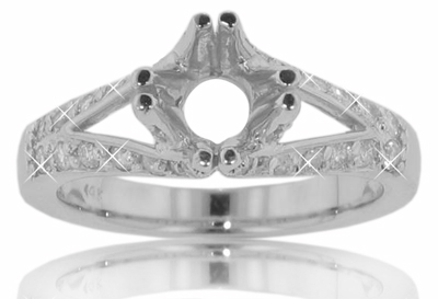 0.75 Ct. TW Round Diamond Engagement Split Shank Semi Mount