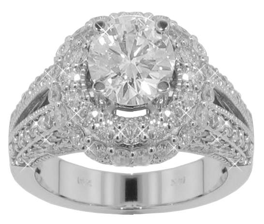 4.00 ct. TW Round Cut Diamond Engagement Pave Ring
