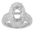 1.40 Ct. TW Round Diamond Micro Pave Halo Engagement Semi Mount