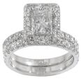 2.40 Ct. TW Princess Cut Diamond Engagement Ring with Wedding Band
