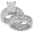 3.35 Ct. TW Princess Cut Diamond Engagement Ring with Wedding Band