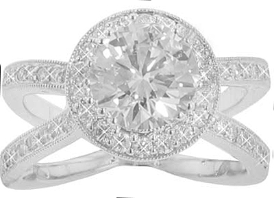 2.59 ct. TW Round Diamond Engagement Split Shank Ring