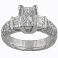 2.01 ct. TW Princess Cut Diamond Antique Style Engagement Ring