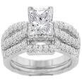 1.96 Ct. TW Princess Cut Engagement Ring with Form Fit Band