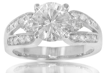 1.91 ct. TW Round Diamond Engagement Split Shank Ring