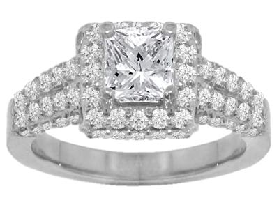 2.71 ct. TW Princess Diamond Engagement Ring