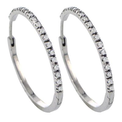 0.40 Ct. TW Round Diamond Hoop Earrings