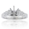 0.45 Ct. TW Round and Baguette Diamond Engagement Semi Mount
