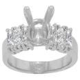 0.75 Ct. TW Round and Baguette Diamond Engagement Semi Mount