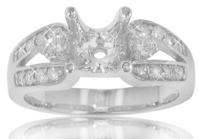 0.65 Ct. TW Round Diamond Split Shank Engagement Semi Mount