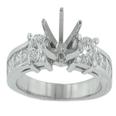 1.25 Ct. TW Round and Princess Diamond Engagement Semi Mount