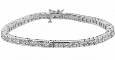 7.00 Ct. TW Princess Diamond Tennis Bracelet in 14 kt. Channel Setting