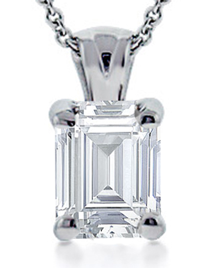 DP-007MA 1.05 Ct. TW Emerald Cut Diamond Solitaire Pendant in 14 kt ...