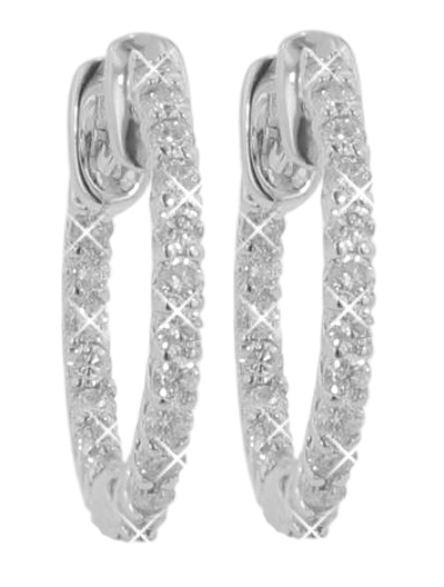 1.50 Ct. TW Round Diamond Inside-Outside Hoop Earrings