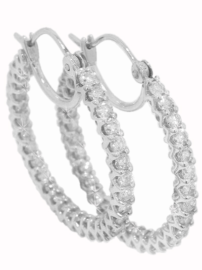 6.50 Ct. TW Round Diamond Inside-Outside Hoop Earrings