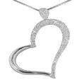 1.50 Ct. TW Micro Pave Round Diamond Heart Pendant in 14 kt. With 16â€ Chain