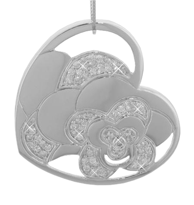 1.30 Ct. TW Pave Round Diamond Accented Heart Pendant in 14 kt. With 16â€ Chain