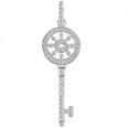 0.50 Ct. TW Pave Round Diamond Sunburst Key Pendant in 14 kt. With 18â€ Chain