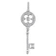 0.55 Ct. TW Pave Round Diamond Cloverleaf Key Pendant in 14 kt. With 18â€ Chain