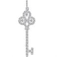 0.70 Ct. TW Pave Round Diamond Old Fashion Key Pendant in 14 kt. With 18â€ Chain