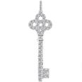 0.70 Ct. TW Pave Round Diamond Skeleton Key Pendant with Chain