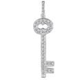 0.30 Ct. TW Pave Round Diamond Skeleton Key Pendant in 14 kt. With 18â€ Chain