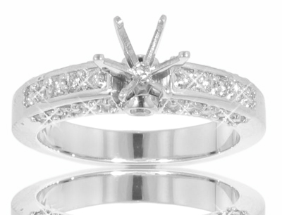 1.25 Ct. TW Round Diamond Pave Engagement Semi Mount